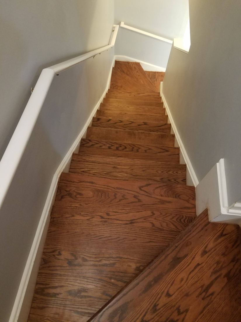 After: Carpeted stairway to hardwood