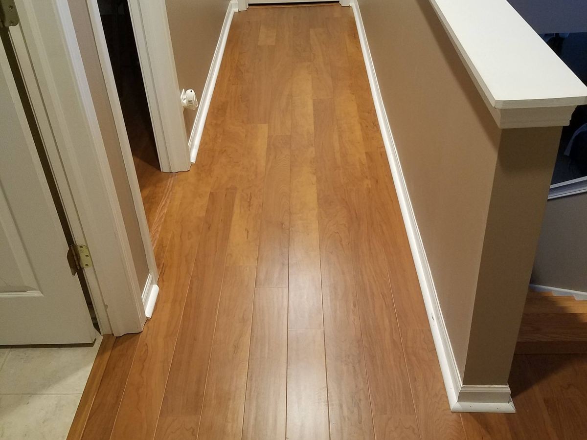 After: Carpeted hallway to hardwood